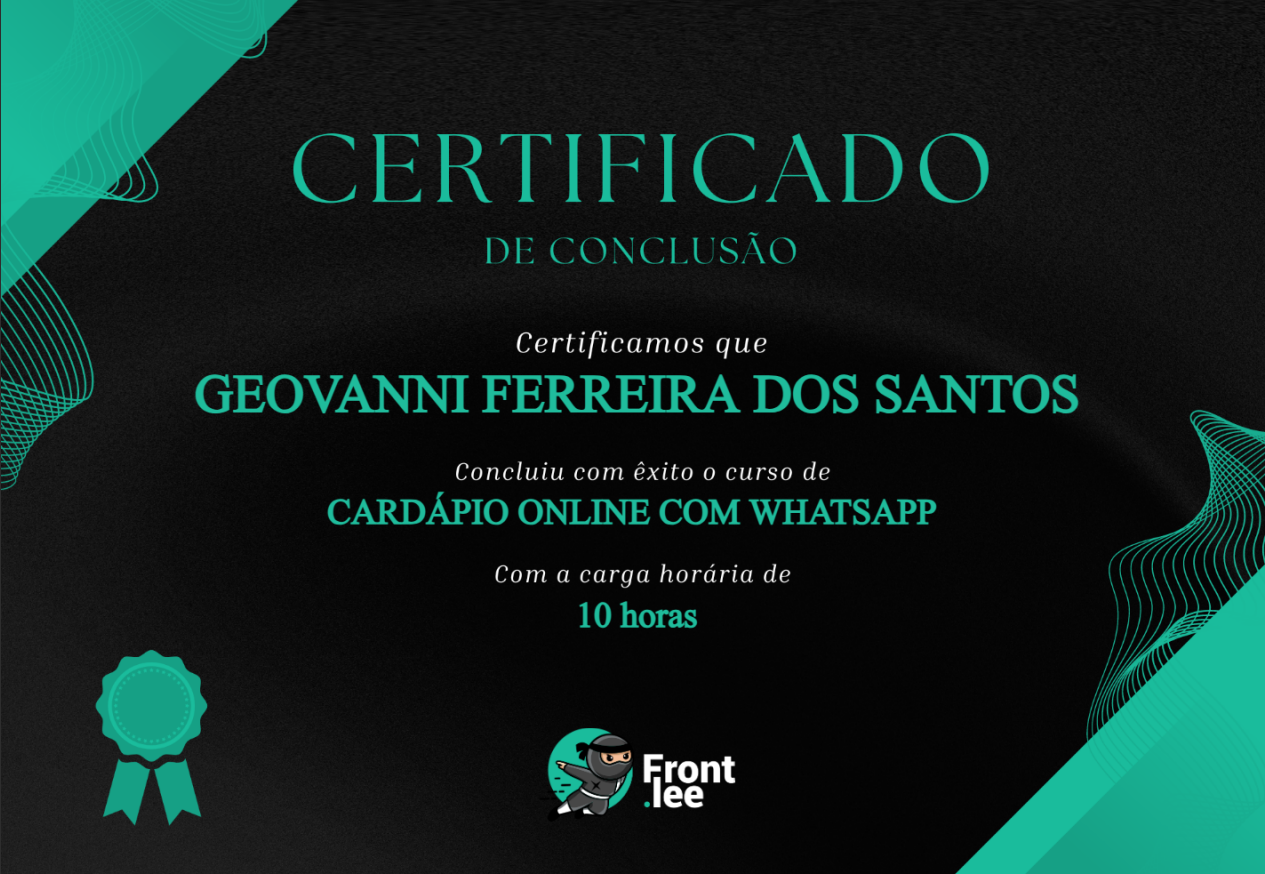 Certificado Front Lee